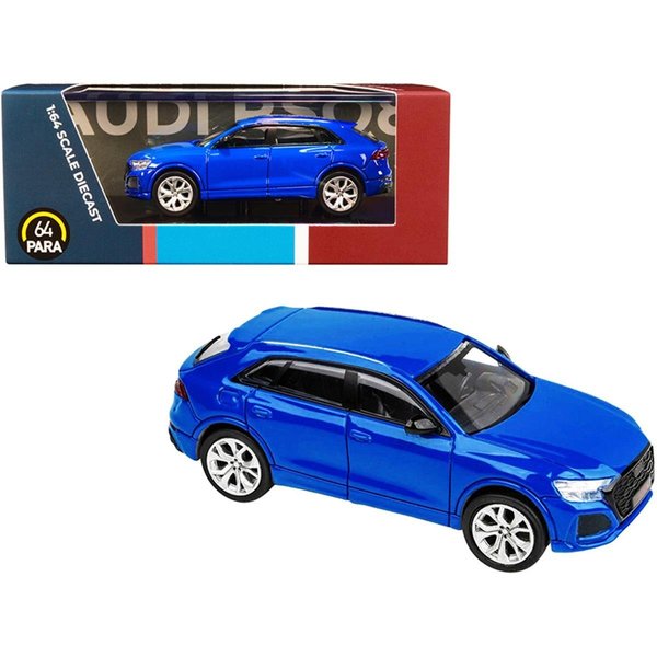 Paragon 3 in. 1-64 Scale Audi RS Q8 Turbo Diecast Model Car, Blue PA-55175